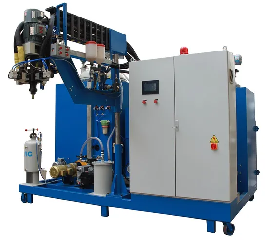 Machine de coulée rotative d'élastomère PU à trois composants, basse pression et deux fonctions